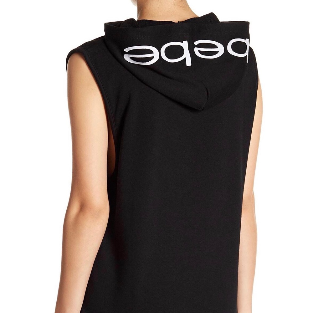 bebe | Sleeveless Logo Hooded Sweatshirt